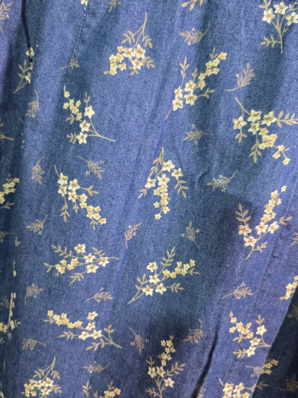 Liz Claiborne Vintage  Floral Denim Skirt Button Wrap Long Cottagecore Sz 4 - Picture 2 of 9